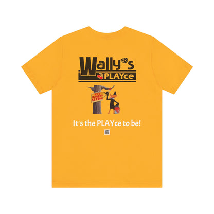 Wally's PLAYce -Bugs & Daffy - Hunting FRONT and BACK Unisex Jersey Short Sleeve Tee