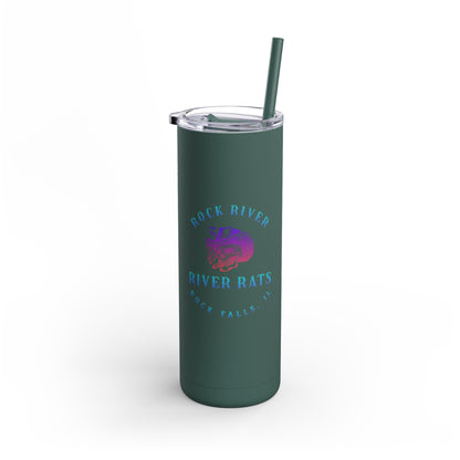 River Ratz - Rock Falls Cowboy Skull Maars Maker Skinny Matte Tumbler, 20oz