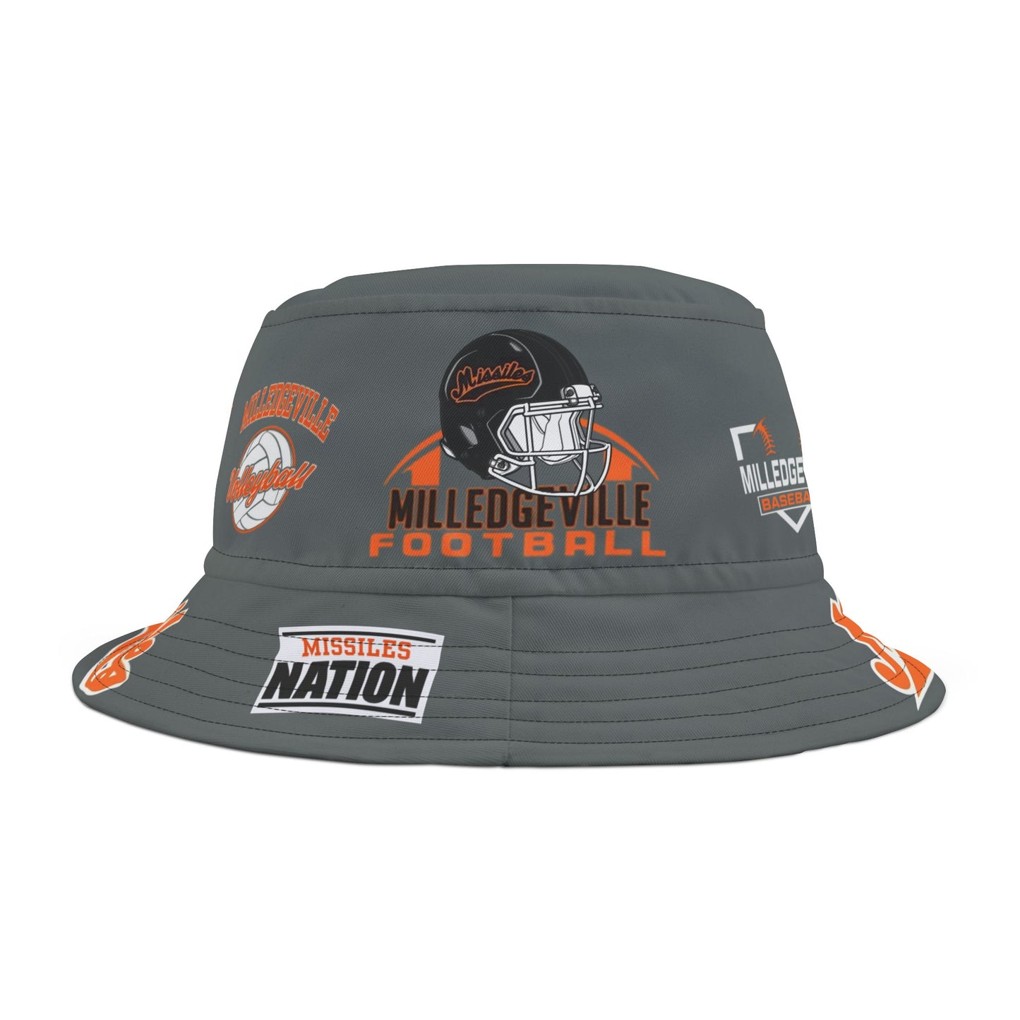 Missiles Nation Dark Grey Bucket Hat (AOP)