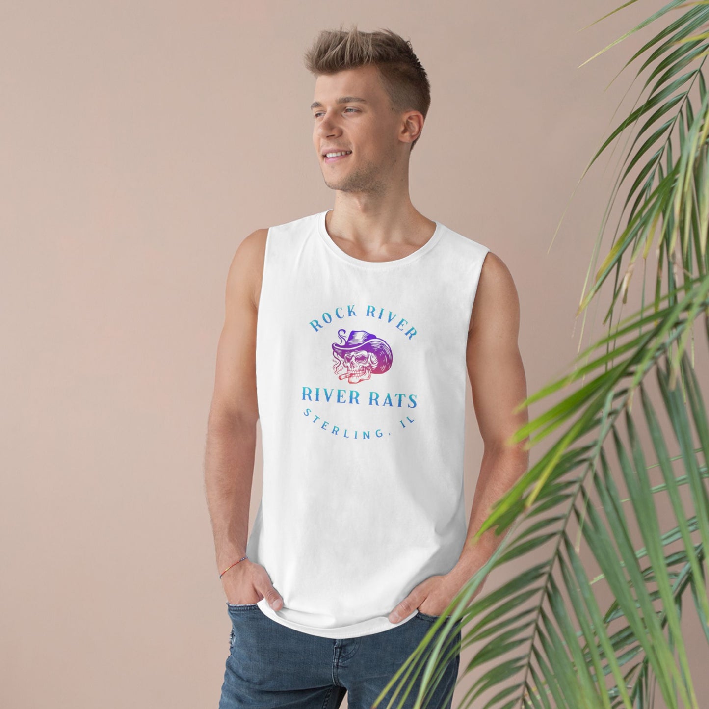 River Ratz - Sterling Cowboy Skull Unisex Barnard Tank