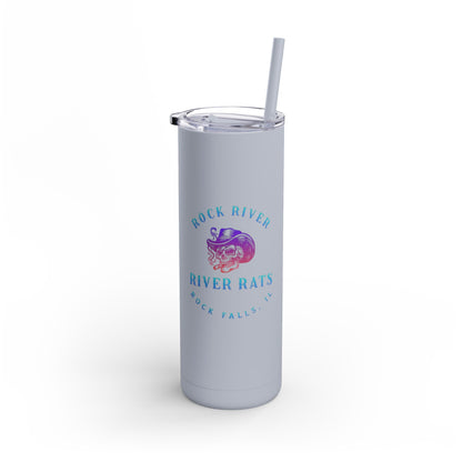 River Ratz - Rock Falls Cowboy Skull Maars Maker Skinny Matte Tumbler, 20oz