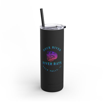 River Ratz - Rock Falls Cowboy Skull Maars Maker Skinny Matte Tumbler, 20oz