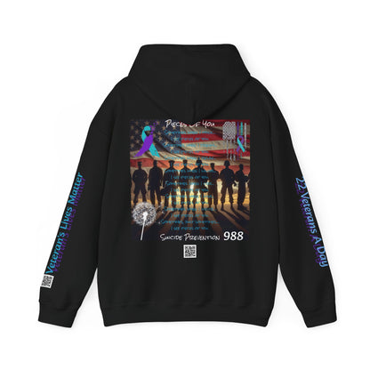 Awareness - Suicide Prevention - 22 Veteran's A Day Unisex Heavy Blend™ Hooded Sweatshirt