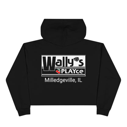 Wally's It's the PLAYce to be! Women's Crop Hoodie