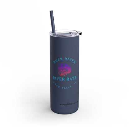 River Ratz - Rock Falls Cowboy Skull Maars Maker Skinny Matte Tumbler, 20oz